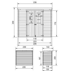 Timbela - Houten Tuinschuur 2.63 M2 - M310c - Tuinhuis Voor Gereedschaps- En Fietsenstalling