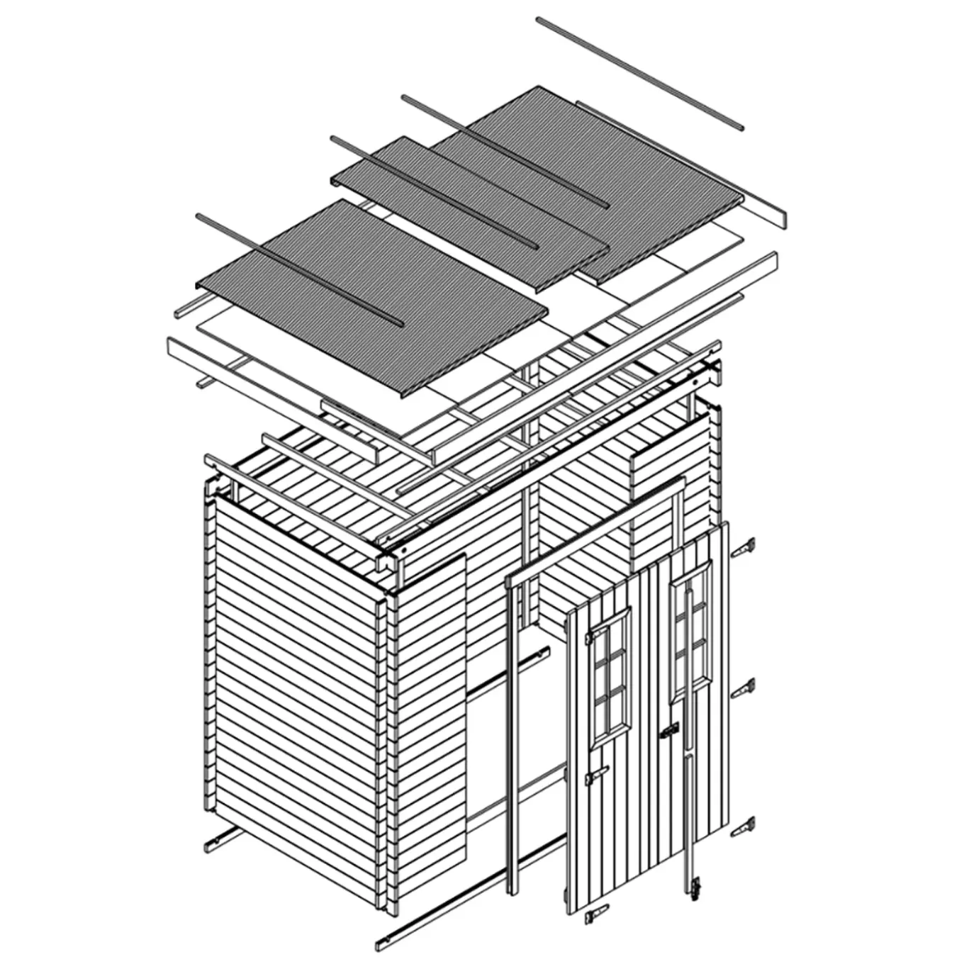 Timbela - Houten Tuinschuur 2.63 M2 - M310c - Tuinhuis Voor Gereedschaps- En Fietsenstalling