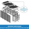 Timbela M340a - Houten Tuinschuur 8,10m2 - 416 X 218 X H244 Cm - Tuinhuis Zonder Vloer