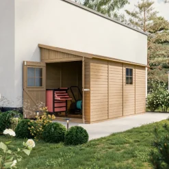 Timbela M340a - Houten Tuinschuur 8,10m2 - 416 X 218 X H244 Cm - Tuinhuis Zonder Vloer