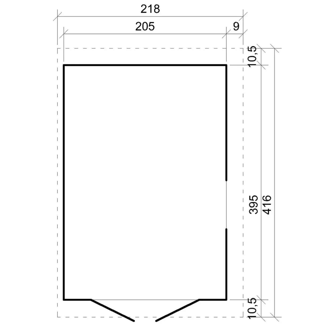 Timbela M340a - Houten Tuinschuur 8,10m2 - 416 X 218 X H244 Cm - Tuinhuis Zonder Vloer