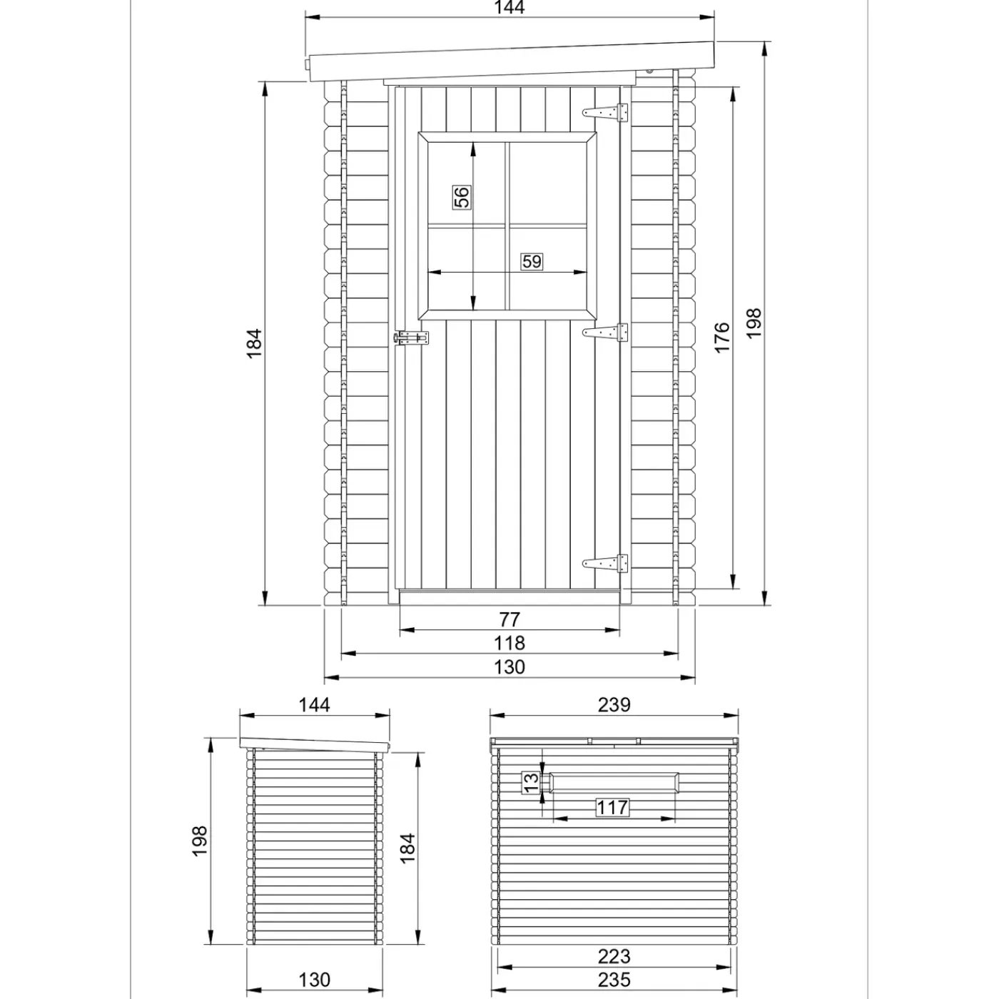 Timbela M306 - Houten Tuinschuur 2.63 M2 - Tuinhuis Voor Gereedschaps- En Fietsenstalling