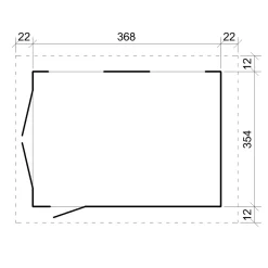 Timbela - Premium Kwaliteit Garage 13 M² - M990b-redwood Red - L378xb412 Cm