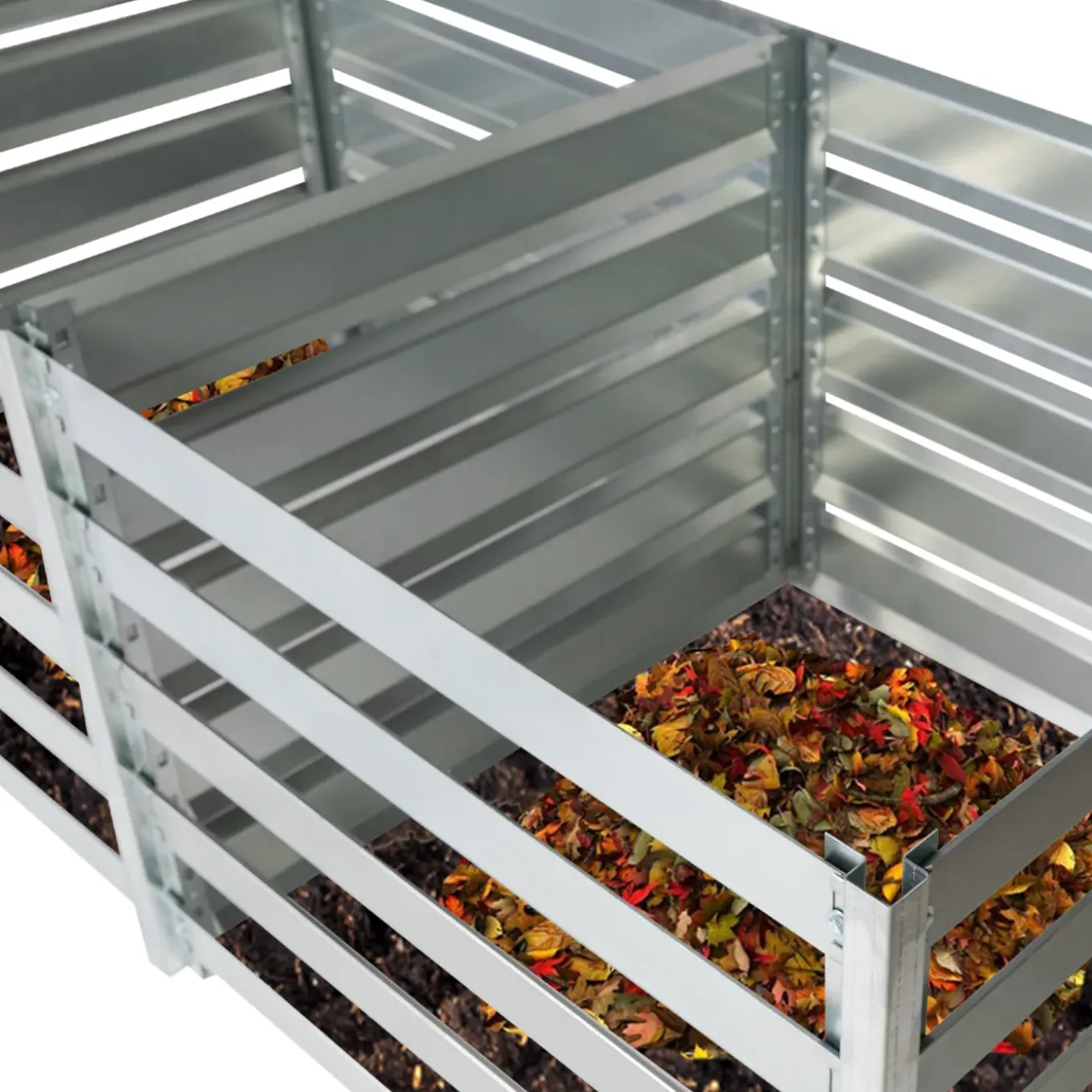 Timbela - Tuincomposter Uitbreidingsmodule - M800a - Metalen Compostbak - 91 X 91 X H85 Cm / 704l