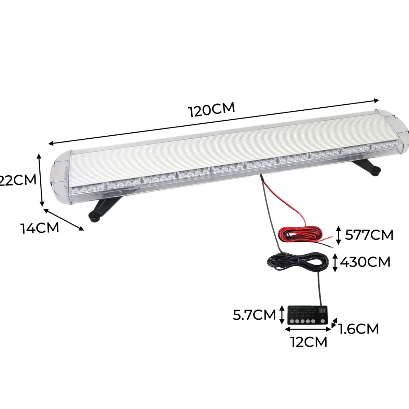 T-Mech Amberkleurige noodverlichting van 1200 mm met bedieningspaneel