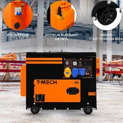 T-Mech Stille Diesel generator - Eenfasig 230V - Gesloten Frame