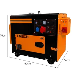 T-Mech Stille Diesel generator - Driefasig 400V - Gesloten Frame