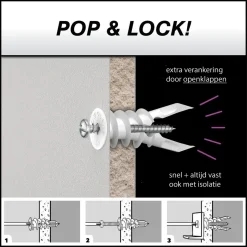 Toggler gipsplaatplug SP kunststof - diam. 8mm - 20 stuks