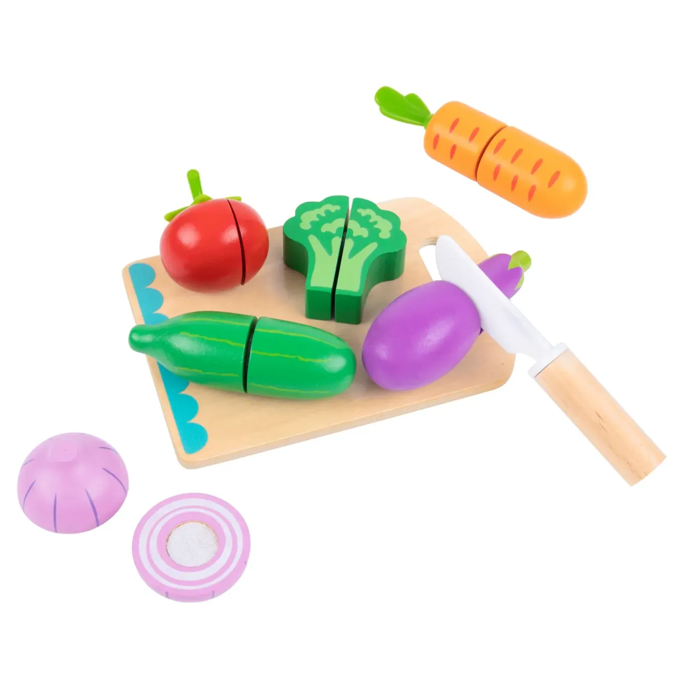 Tooky Toy Speelgoed Snijset Van Hout - Groente - 6-delig