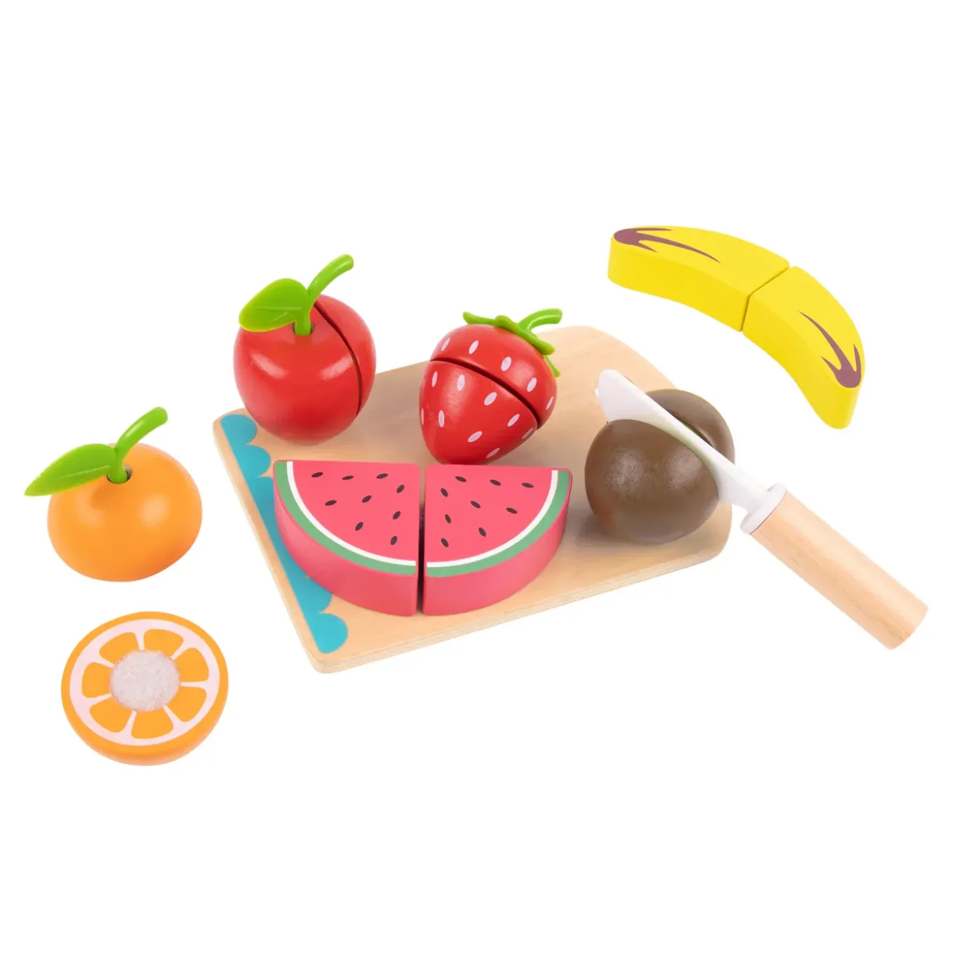 Tooky Toy Speelgoed Snijset Van Hout - Fruit - 6-delig