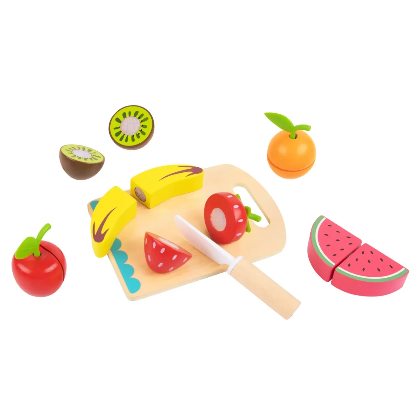 Tooky Toy Speelgoed Snijset Van Hout - Fruit - 6-delig
