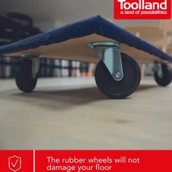 Toolland Meubelroller, 400 Kg Transporthulp, Houten Platform 65 X 40 Cm 400 Kg, Blauw,zwart, Triplex