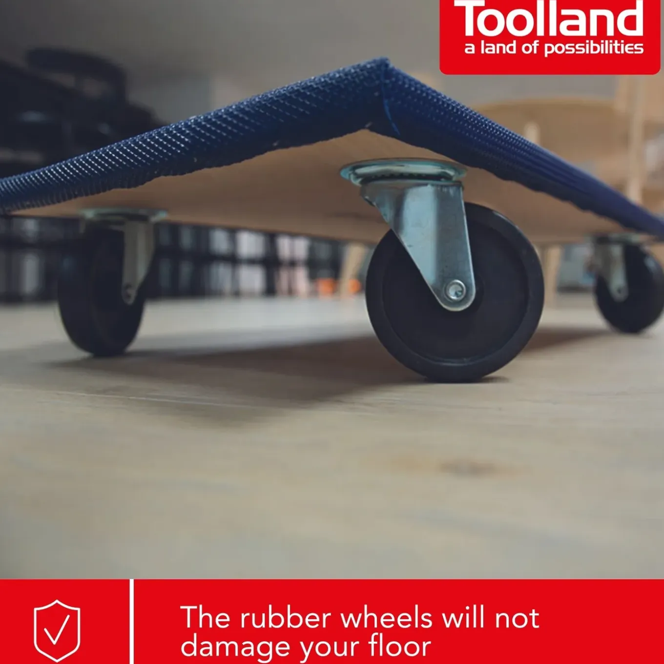 Toolland Meubelroller, 400 Kg Transporthulp, Houten Platform 65 X 40 Cm 400 Kg, Blauw,zwart, Triplex