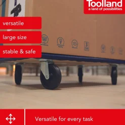 Toolland Meubelroller, 400 Kg Transporthulp, Houten Platform 65 X 40 Cm 400 Kg, Blauw,zwart, Triplex