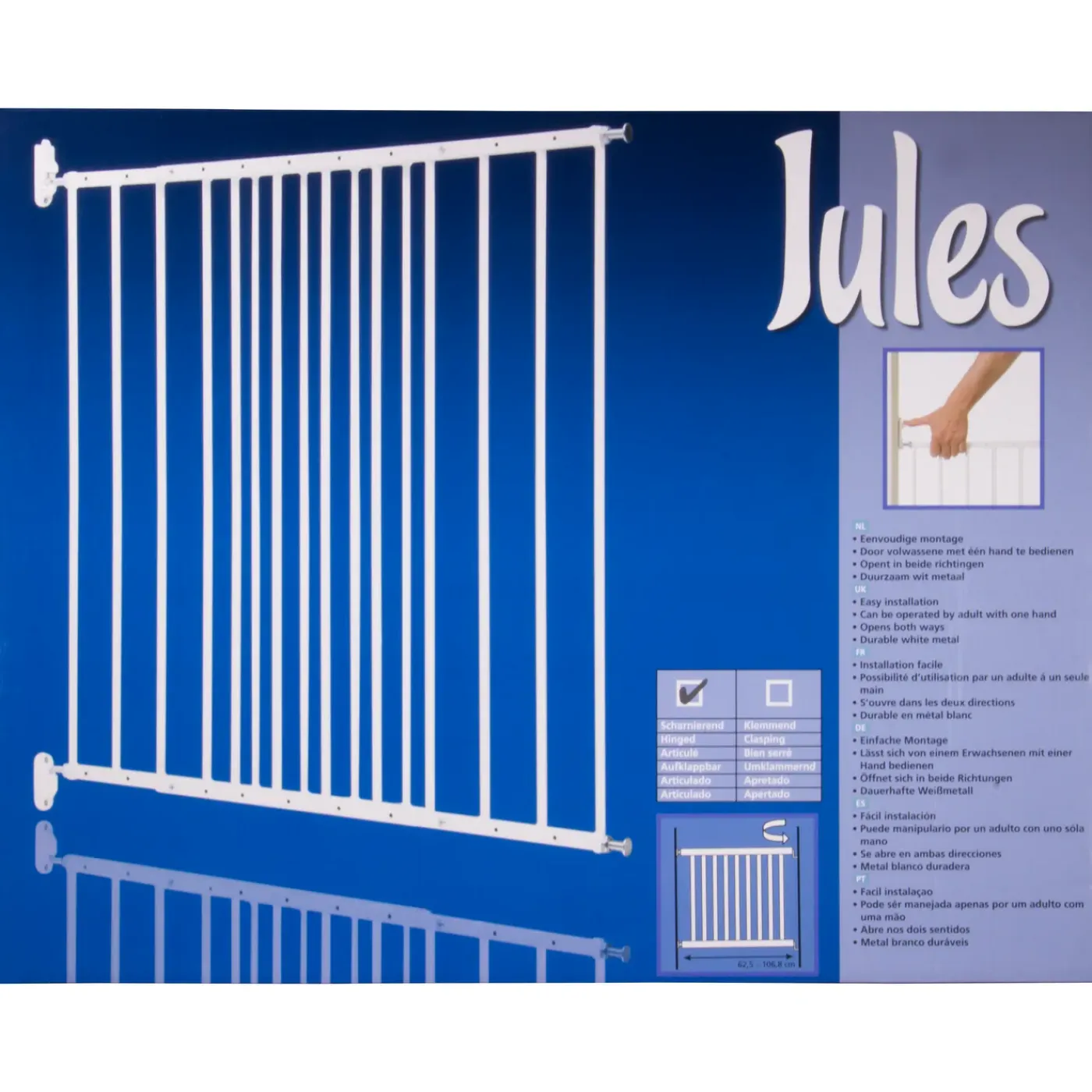 Overig Traphekje Jules metaal wit draai 625-1068mm 72cm