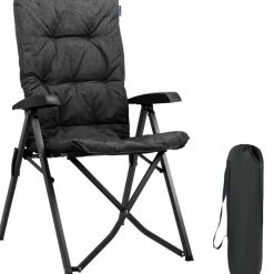 TRVLMORE Campingstoel - Inclusief Draagtas - 150 Kg - Opbergvak - Klapstoel - Zwart