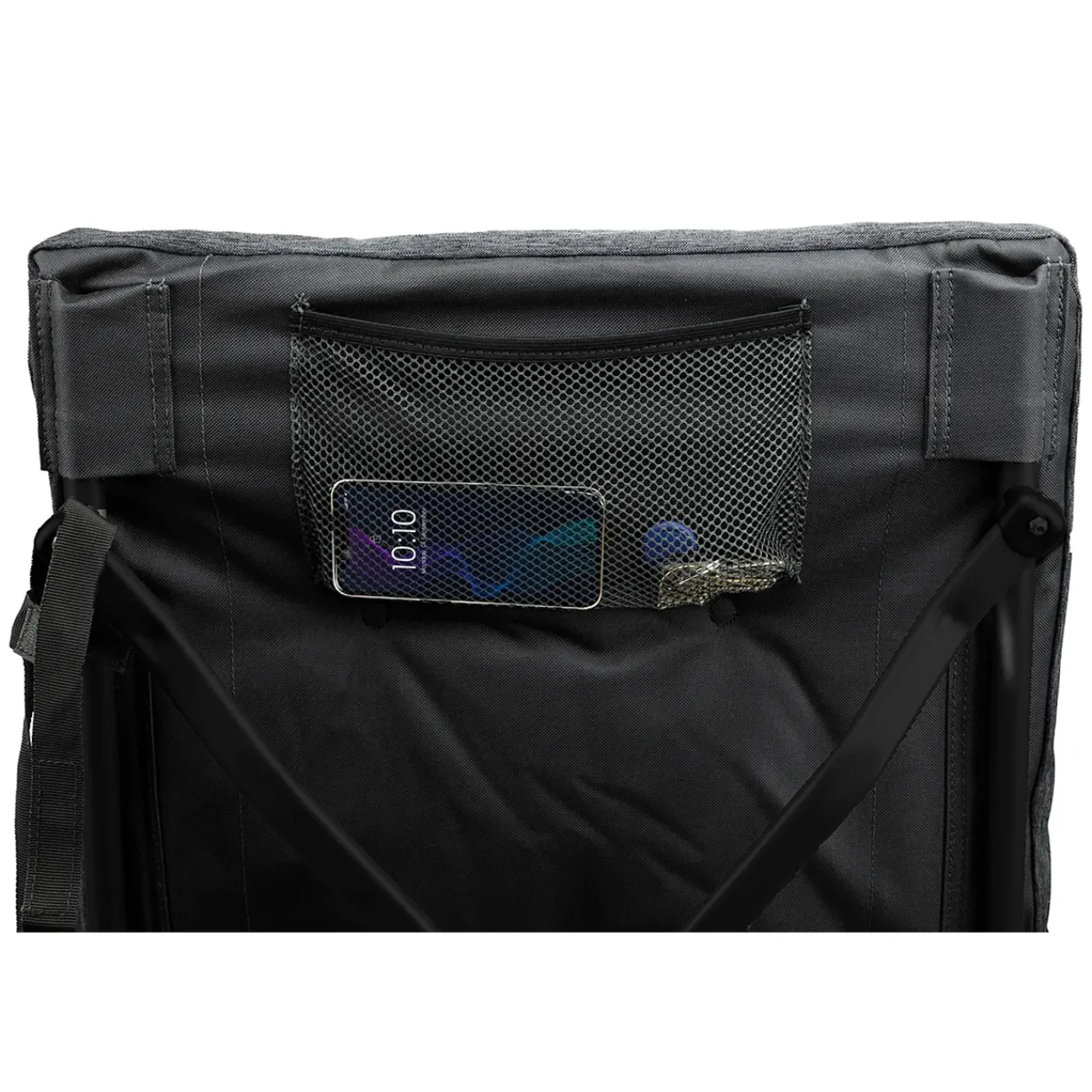 TRVLMORE Campingstoel - Inclusief Draagtas - 150 Kg - Opbergvak - Klapstoel - Zwart