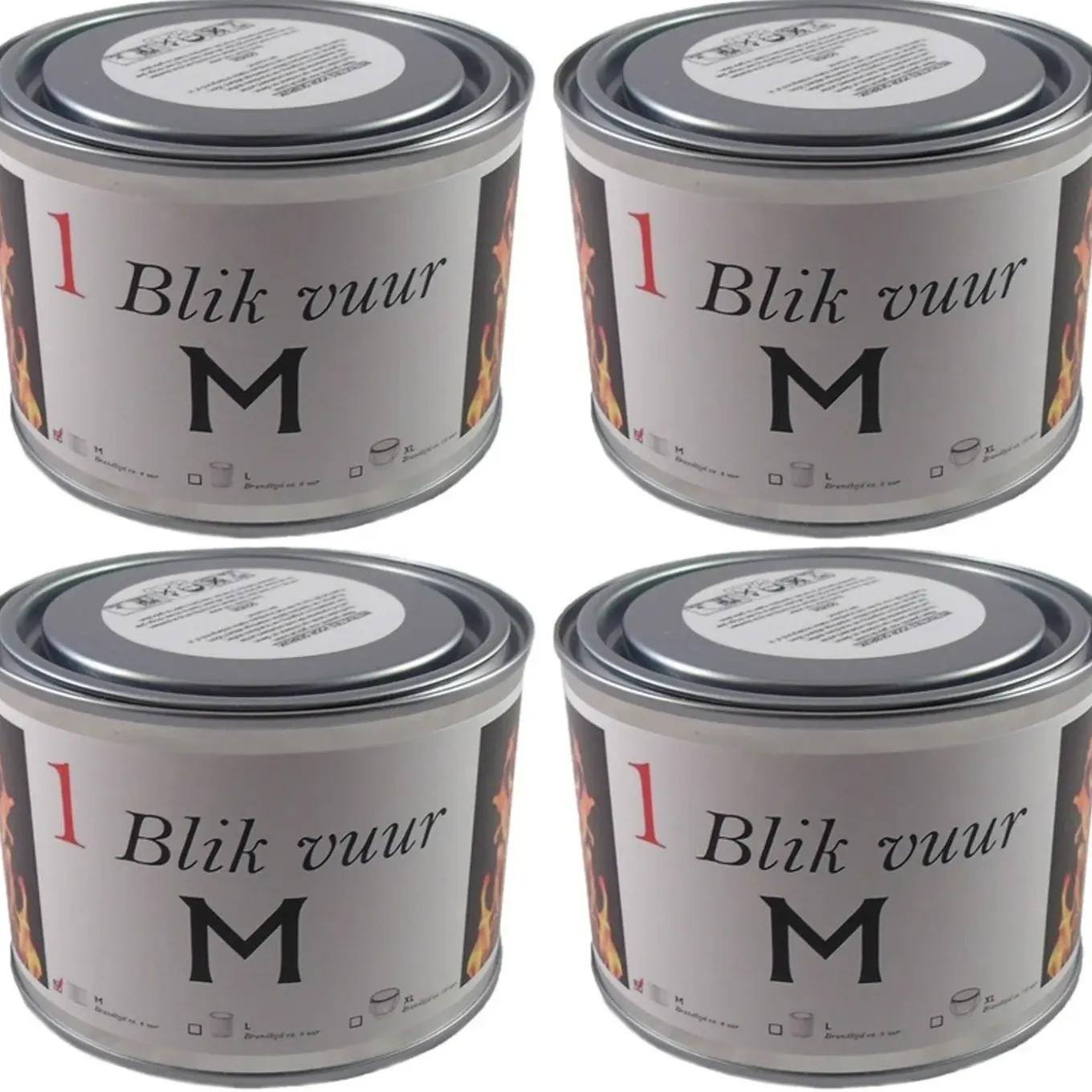 Tuinfakkel In Blik - 4x - 4 Branduren - 11 X 7 Cm