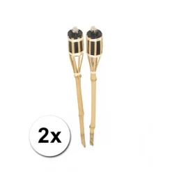 Overig Tuinfakkels - 2x Stuks - Bamboe - 61 Cm - Navulbaar
