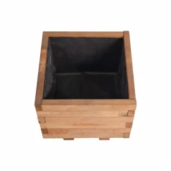 Tuintoppers Plantenbak met Worteldoek Bruin Grenen 40 x 40 cm