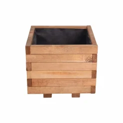 Tuintoppers Plantenbak met Worteldoek Bruin Grenen 40 x 40 cm