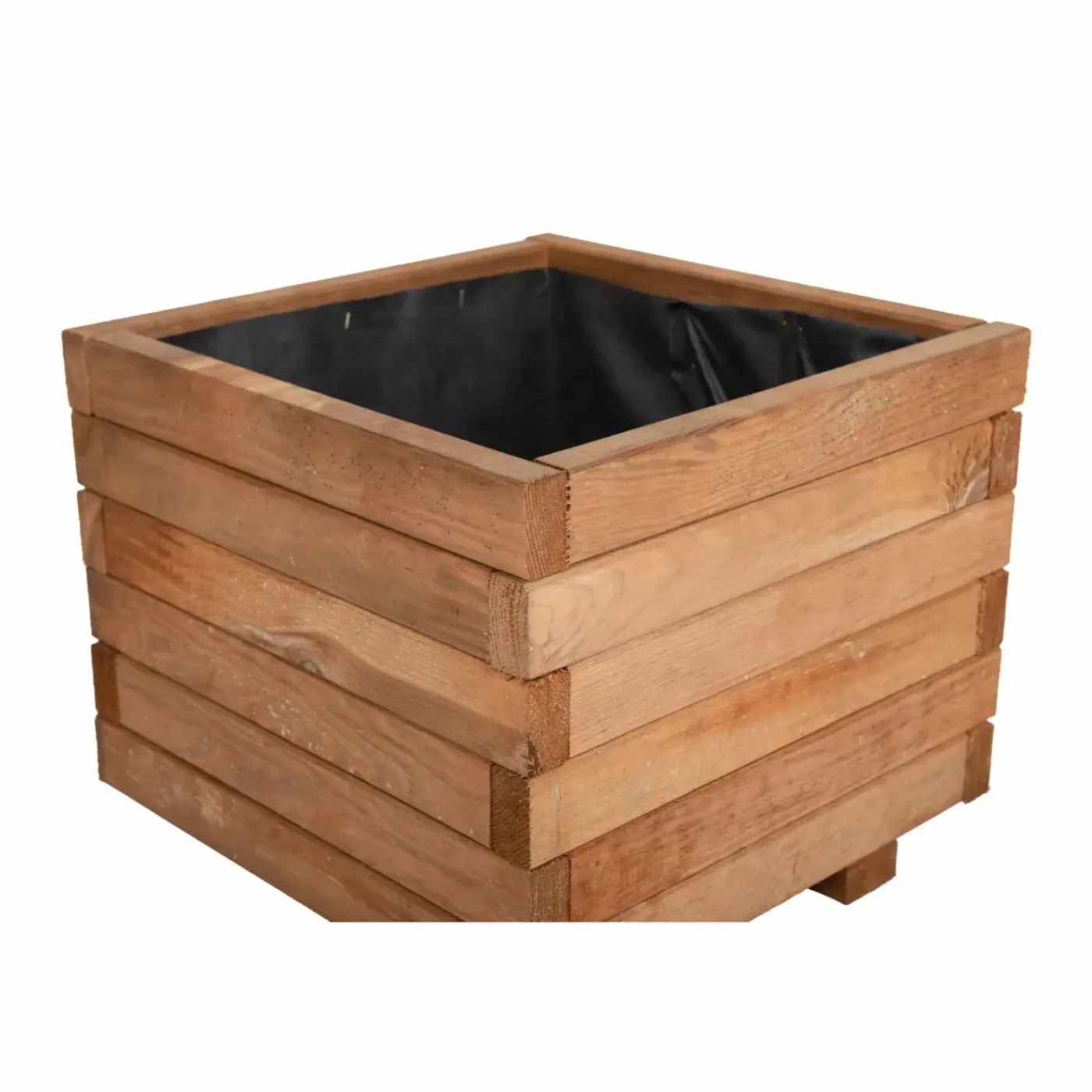 Tuintoppers Plantenbak met Worteldoek Bruin Grenen 40 x 40 cm