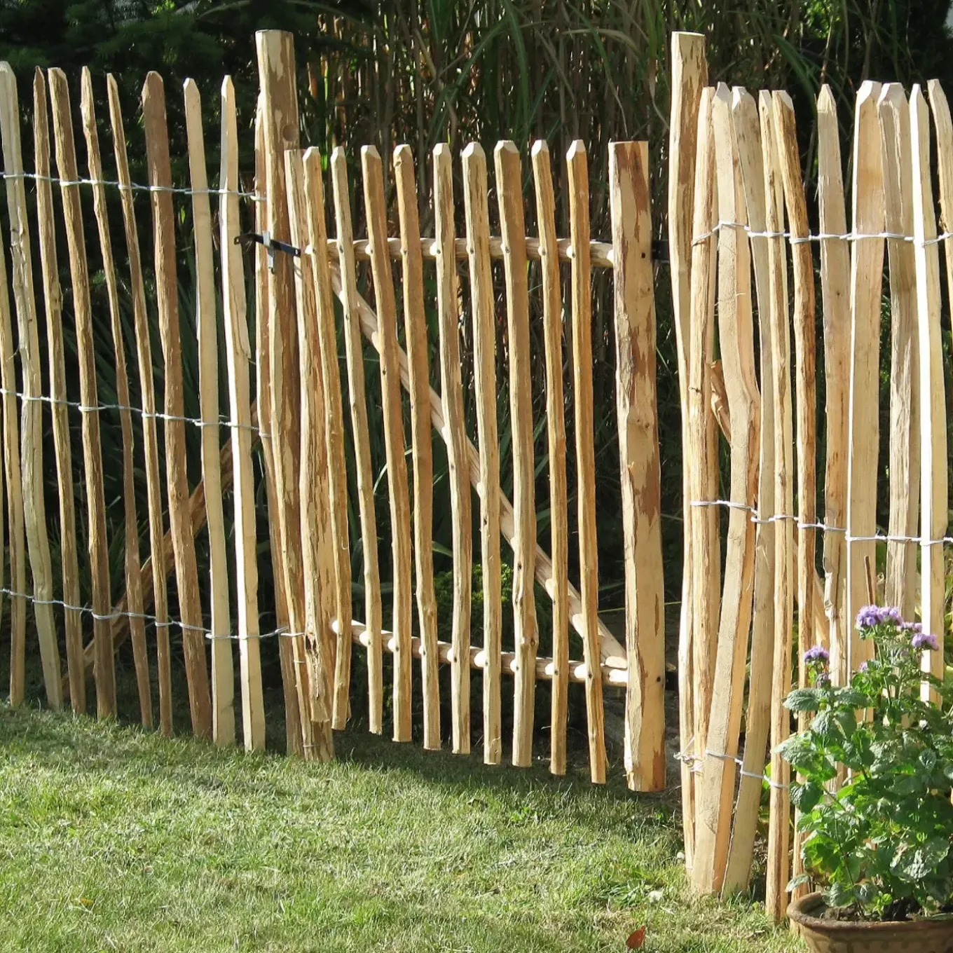 Tuintoppers Poort Schapenhek Hazelaarhout 100 X 100 Cm - Latafstand 3 - 5 Cm