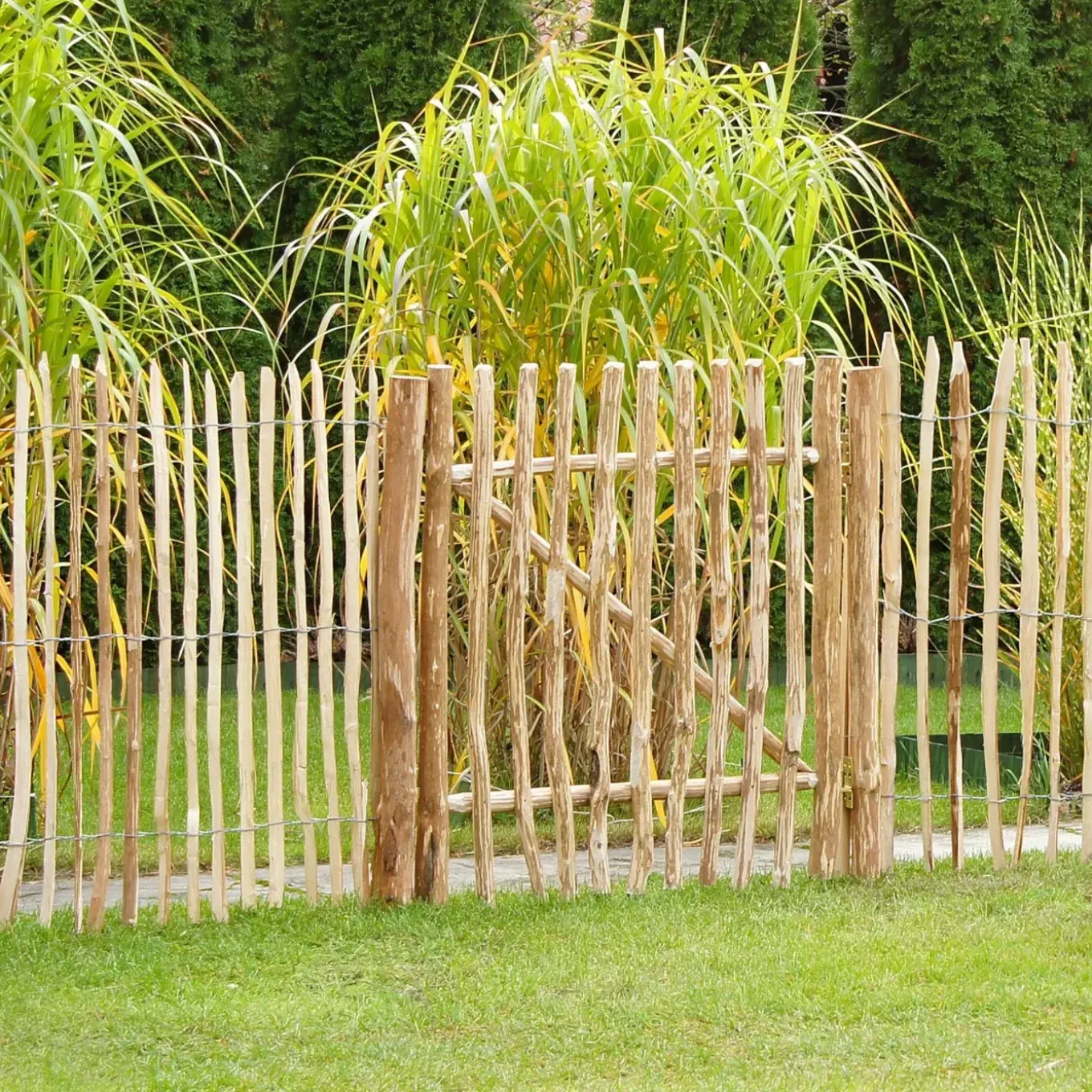 Tuintoppers Poort Schapenhek Hazelaarhout 100 X 100 Cm - Latafstand 3 - 5 Cm