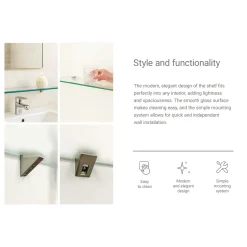 Tulup - Badkamer Planchet Van Gehard Glas - Halfitransparant - 70x13 Cm - Melkglas Effect