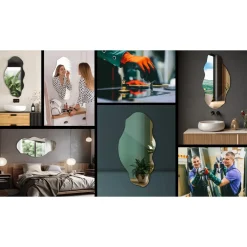 Tulup - Badkamerspiegel - Golvende Vorm Lange - 50x100 Cm - Wandspiegel