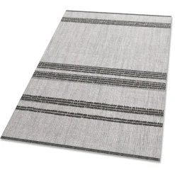 Tulup - Buitenkleed Balkon - Grijze Lijnen - Rood - 60x90 Cm - Tapijt Voor Buiten
