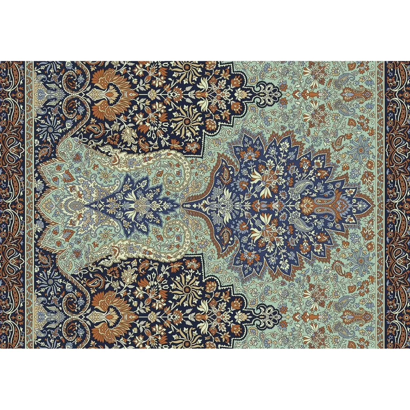 Tulup - Buitenkleed Balkon - Prachtige Turkse Details - Groente - 140x210 Cm - Tapijt Voor Buiten