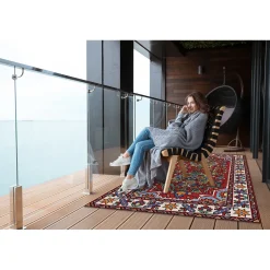 Tulup - Buitenkleed Balkon - Retro Perzische Stijl - Rood - 60x90 Cm - Tapijt Voor Buiten