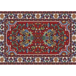 Tulup - Buitenkleed Balkon - Retro Perzische Stijl - Rood - 60x90 Cm - Tapijt Voor Buiten