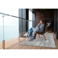 Tulup - Buitenkleed - Loftbeton - Wit - 60x90 Cm - Tapijt Terras Buiten