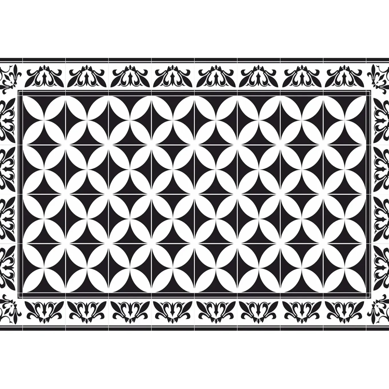 Tulup - Buitenkleed - Spaanse Tegels - Grijs - 60x90 Cm - Tapijt Terras Buiten