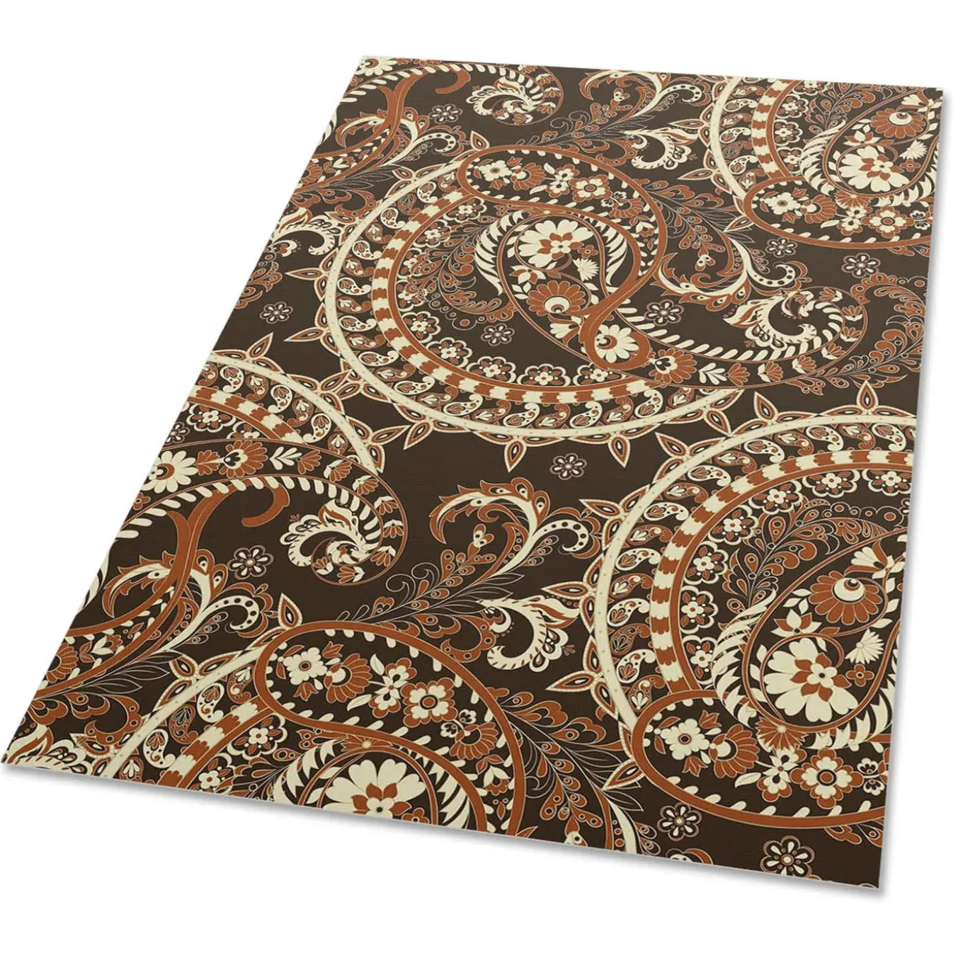 Tulup - Buiten Tapijt - Paisley Retro - Zwart - 60x90 Cm - Tuinkleed