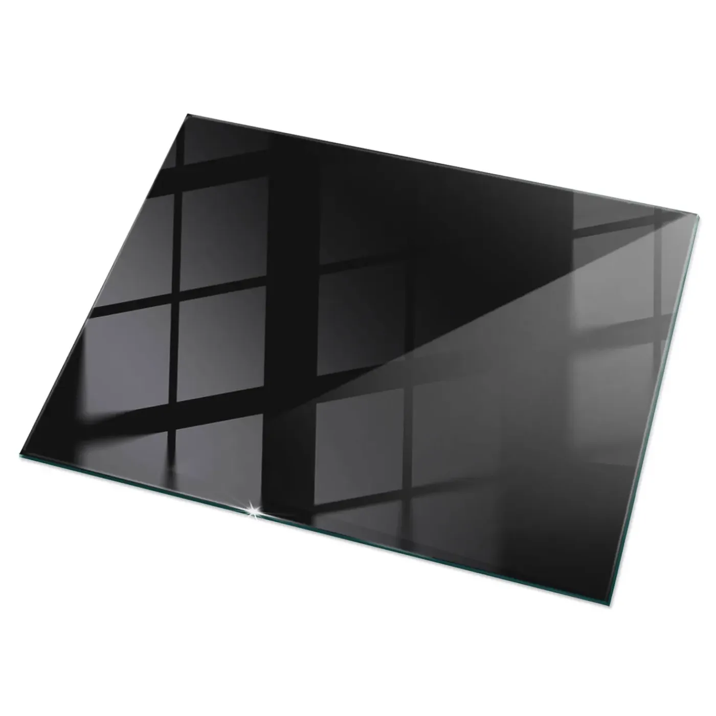 Tulup - Bureaublad - Rechthoek - Zwart - 120x80 Cm - Glazen Tafelblad - Eettafel