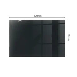 Tulup - Bureaublad - Rechthoek - Zwart - 120x80 Cm - Glazen Tafelblad - Eettafel