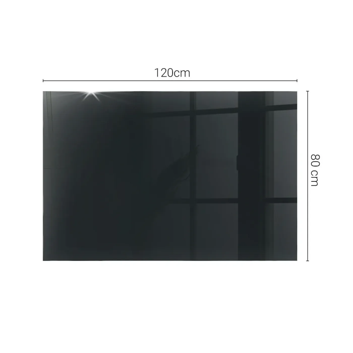 Tulup - Bureaublad - Rechthoek - Zwart - 120x80 Cm - Glazen Tafelblad - Eettafel