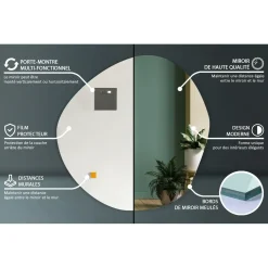 Tulup - Decoratie Spiegel - Organische Vorm - 95,7x96,6 Cm - Badkamerspiegel