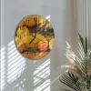 Tulup - Decoratieve Glazen Klok - Ronde - Sinaasappels - Oranje - 30 - Zwarte Handen