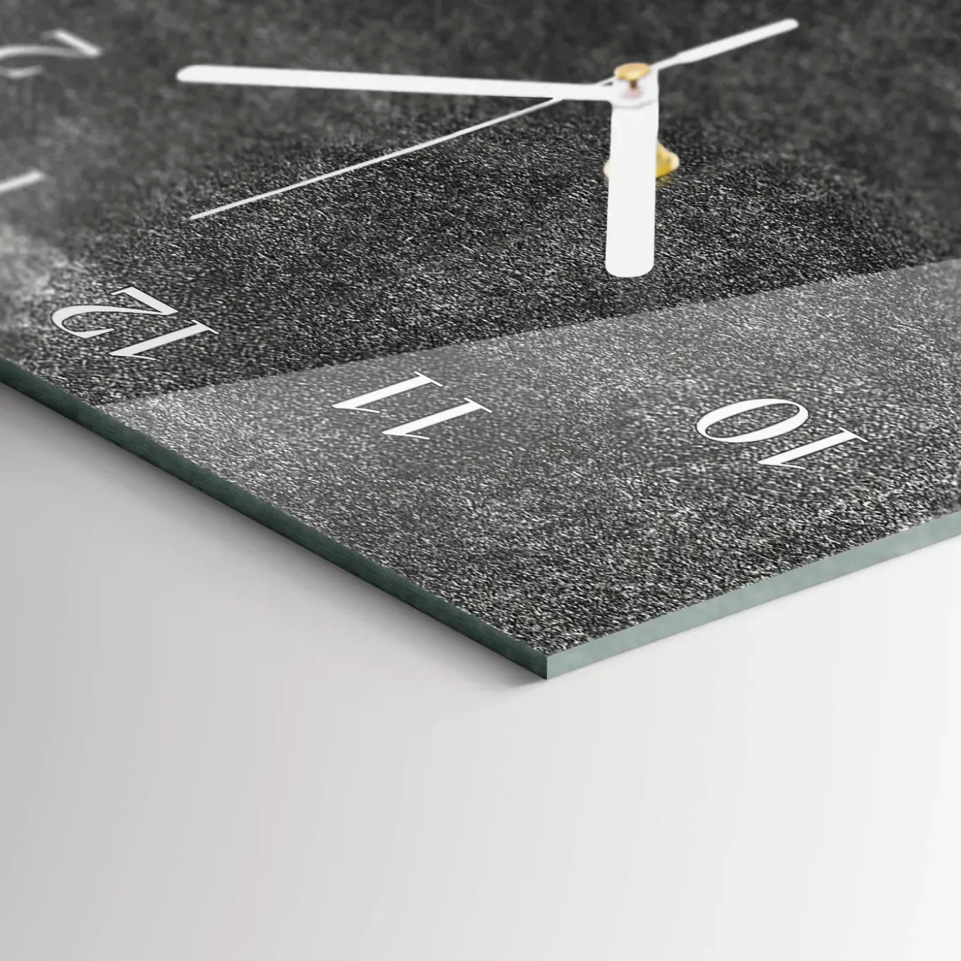 Tulup - Decoratieve Glazen Klok - Rechthoekige Verticaal - Grafiet - Grijs - 30x60 - Witte Handen