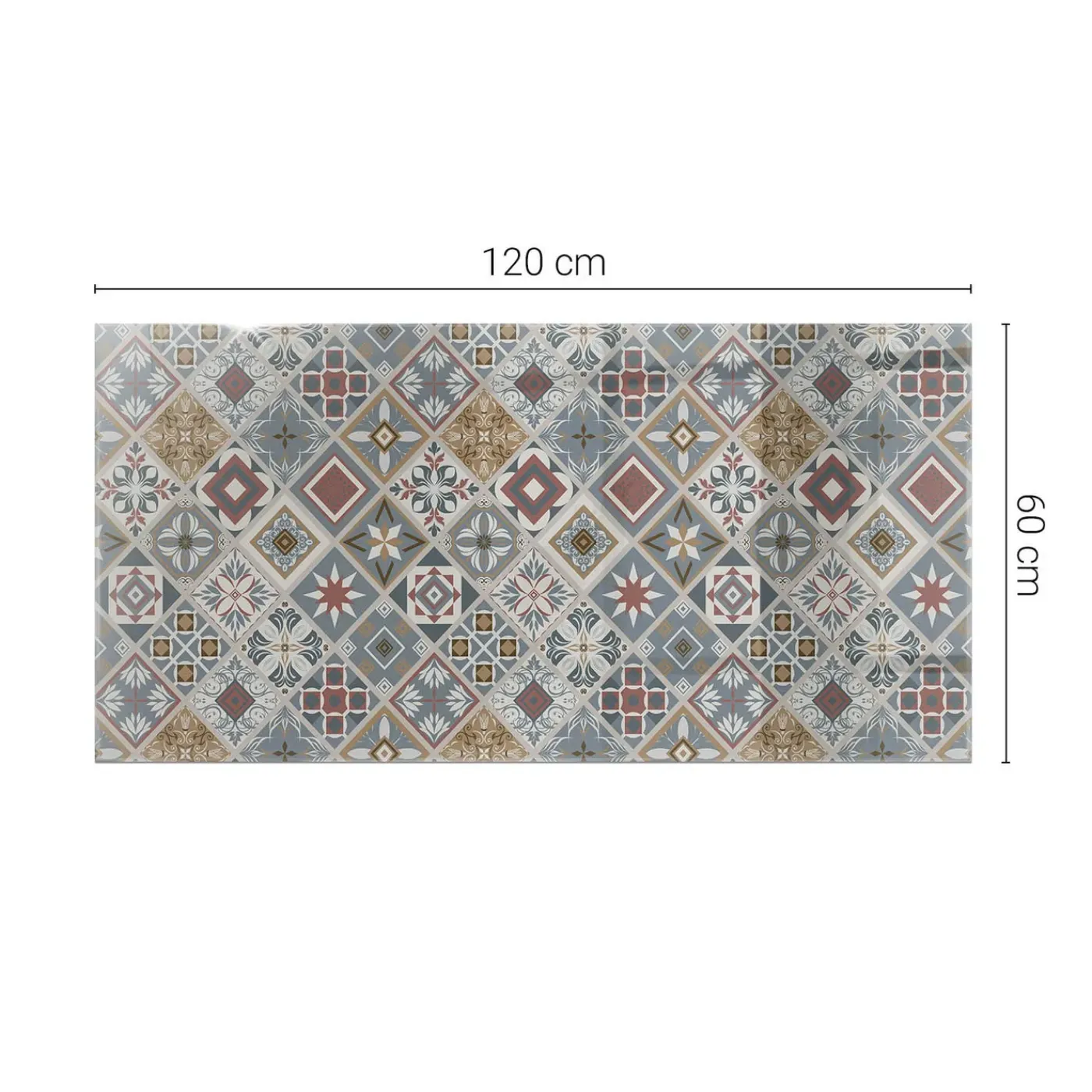 Tulup - Eettafel Met Glasplaat - Rechthoek - Grijs - 120x60 Cm - Glazen Tafelbladkeukentafel