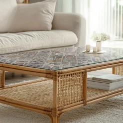 Tulup - Eettafel Met Glasplaat - Rechthoek - Grijs - 120x60 Cm - Glazen Tafelbladkeukentafel