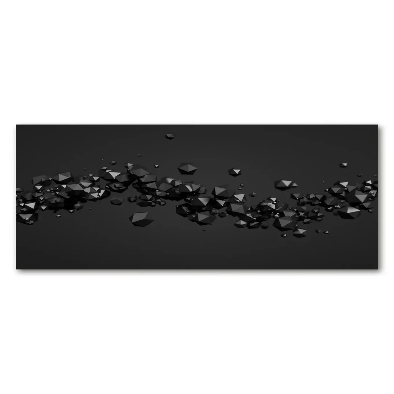 Tulup - Foto In Glas - 3d-abstractie - Zwart - 125x50 Cm - Schilderij Glas