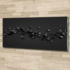 Tulup - Foto In Glas - 3d-abstractie - Zwart - 125x50 Cm - Schilderij Glas