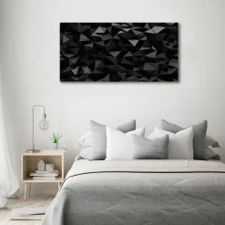 Tulup - Glas Foto - 3d-abstractie - Zwart - 140x70 Cm - Schilderij Op Glas