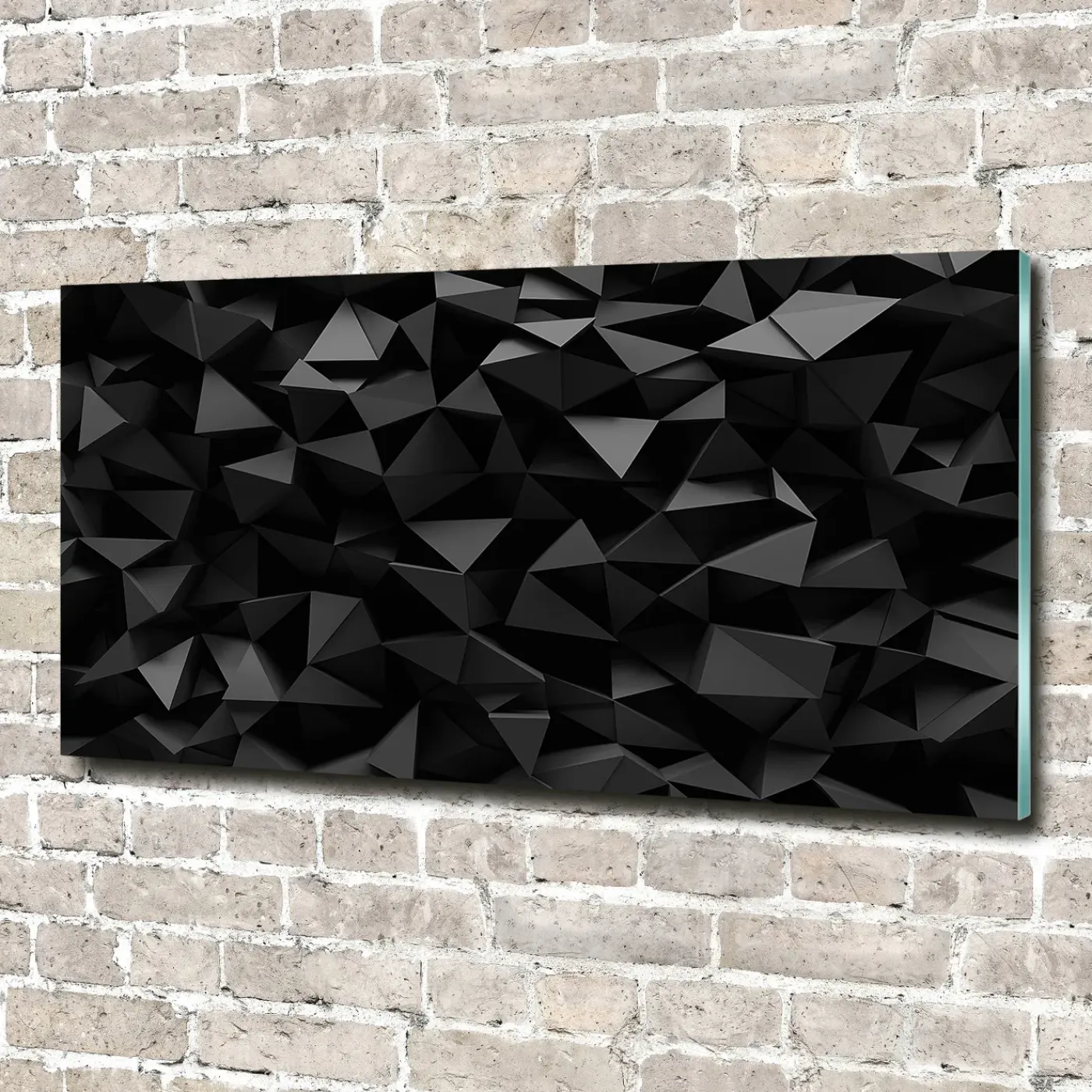 Tulup - Glas Foto - 3d-abstractie - Zwart - 140x70 Cm - Schilderij Op Glas