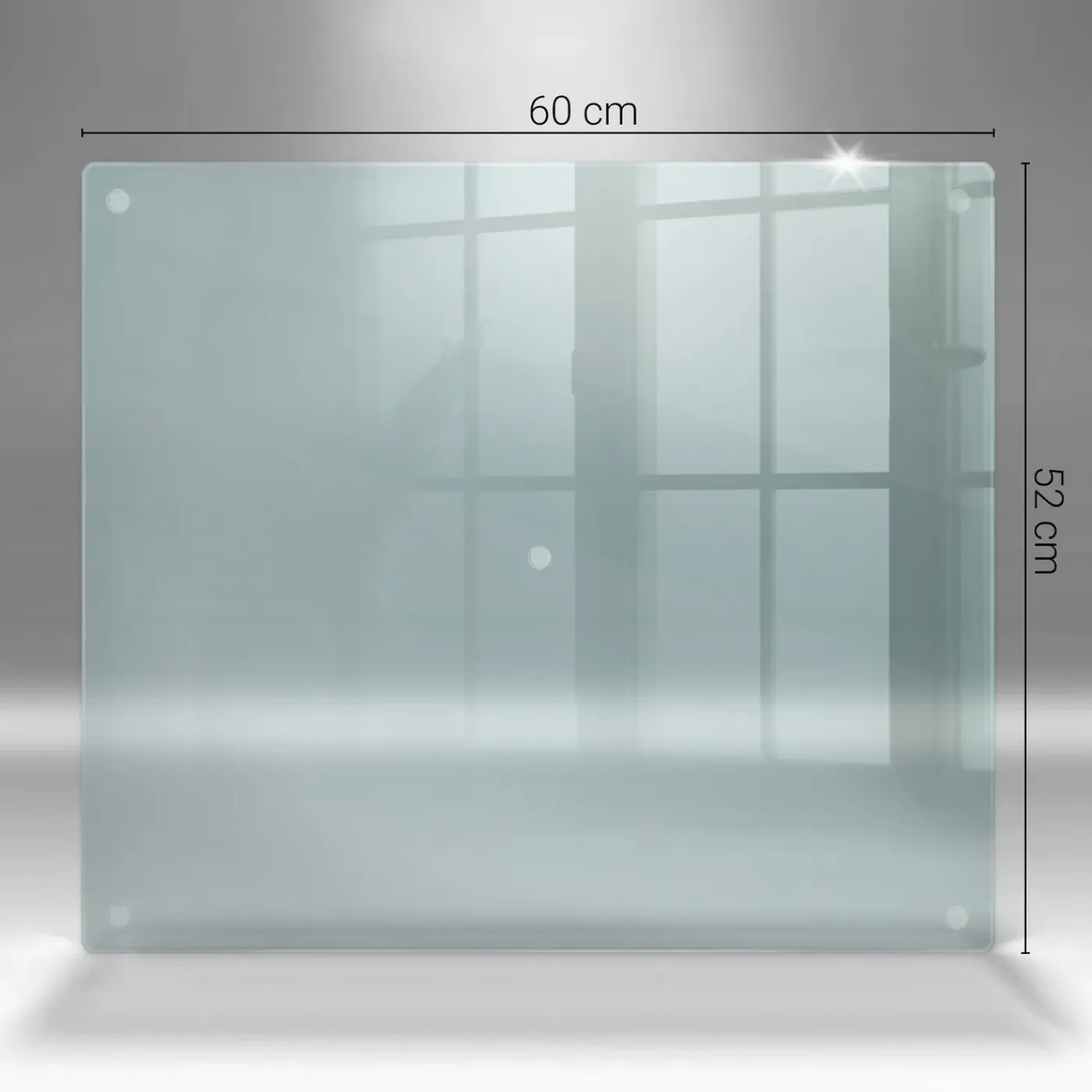 Tulup - Glas Snijplank - Rechthoek - Transparant - 60x52 Cm - Dienblad Antislip - Broodplank